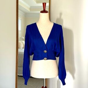 Eva cropped tricot blue